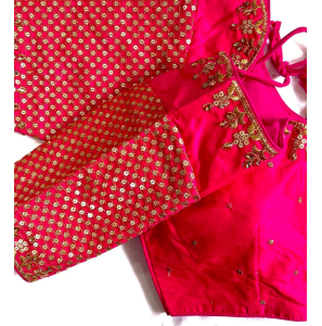 New Style Fentam Silk Blouse In Pink Colour