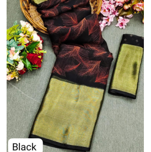 Soft Tussar Silk Saree With Golden Zari Weaving 