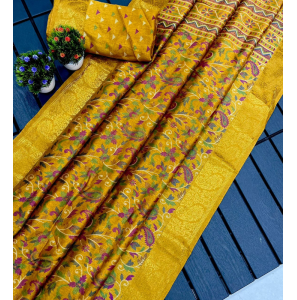 Soft Original Tusshar Silk Slub Saree