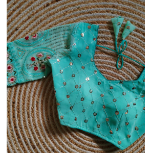 Beautiful Russian Georgette Blouse With Sequence Work