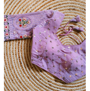 Beautiful Russian Georgette Blouse With Sequence Work
