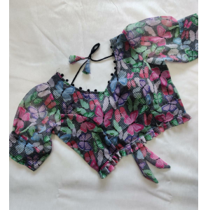 Beautiful Georgette Crochet Blouse With Sequence