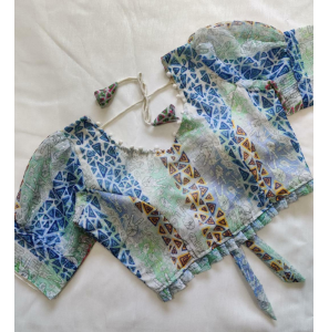 Beautiful Georgette Crochet Blouse With Sequence