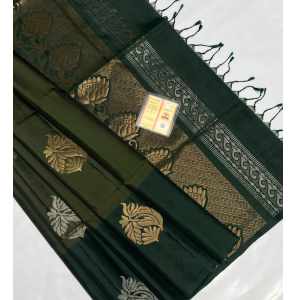 Pure Silk Black Saree With Running Blouse