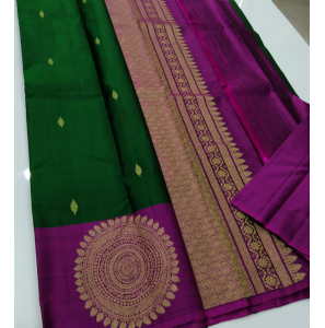 Pure Kanchipuram Handloom Saree Green Colour 