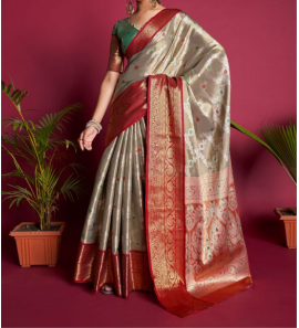 Soft Kanjivaram Silk Saree With Broad Contrast Border