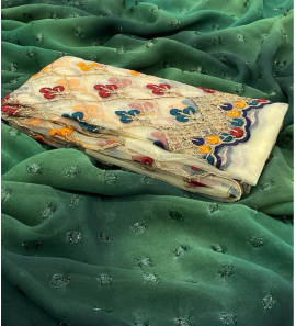 Soft Chiffon Silk Saree With Embroidery Work