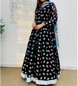 Designer Party Wear Beautiful Georgette Gown With Dupatta
