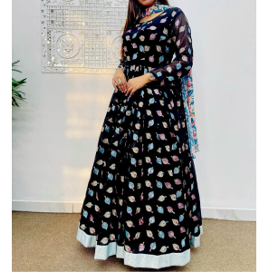 Designer Party Wear Beautiful Georgette Gown With Dupatta