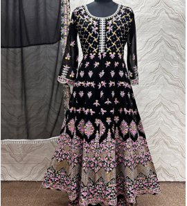 New Georgette Gown Plazzo With Dupatta
