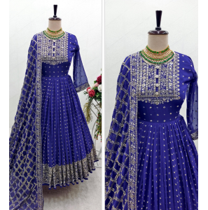 Designer Gown With Pant Dupatta Set