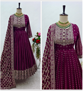Designer Gown With Pant Dupatta Set
