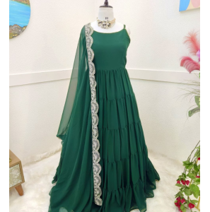  Soft Georgette Gown With Dupatta