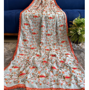 Soft Georgette Saree With Viscose Thread Work
