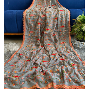 Soft Georgette Saree With Viscose Thread Work
