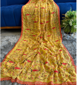 Soft Georgette Saree With Viscose Thread Work
