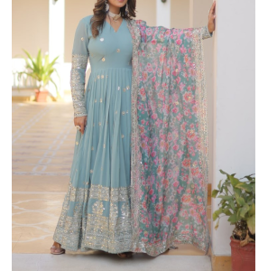 Designer Readymade Gown With Dupatta