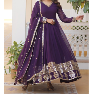 Fancy Faux Blooming Gown With Dupatta 
