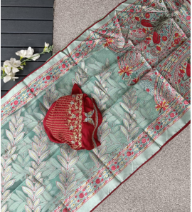 Soft Brasso Sarees With Contrast Blouse