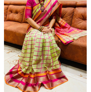 Rajasthani Kota Sarees With Bright Colourful Check