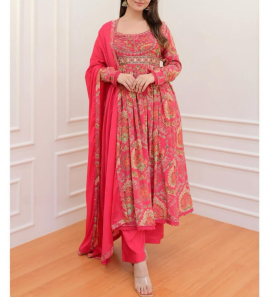 Multicolored Anarkali Gown