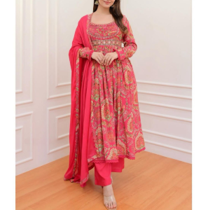 Multicolored Anarkali Gown