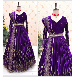 Latest Design Velvet Gown With Fancy Style Dupatta Set