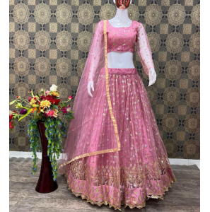 Fancy Net Lehenga-Choli With Dupatta Fancy Net Lehenga-Choli With Dupatta