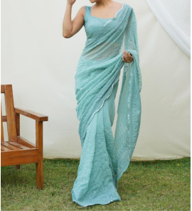 Fancy Georgette Sequence Work Saree