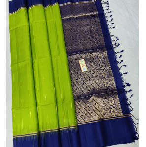 Pure Handloom Soft Silk Sarees With Contrast Blouse