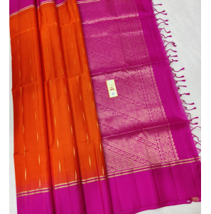 Pure Handloom Soft Silk Sarees With Contrast Blouse