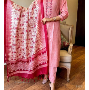 South Cotton Handloom Cotton Kurta Pant With Dupatta
