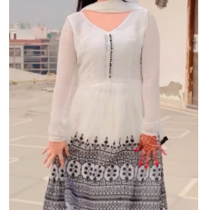 New Fancy Embroidery Gown Dhoti With Dupatta