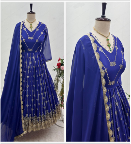 New Designer Gown With Pant Dupatta Set
