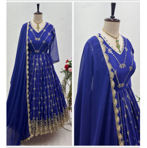 New Designer Gown With Pant Dupatta Set