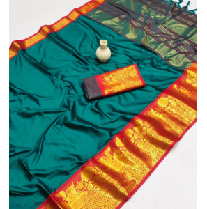 Pure Mercerised Cotton Silk Saree With Jacquard Border