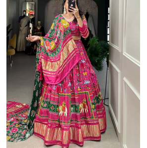 Beautiful Gaji Silk Lehenga With Dupatta
