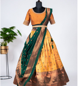 Fancy Pattu Stitch Lehenga Choli