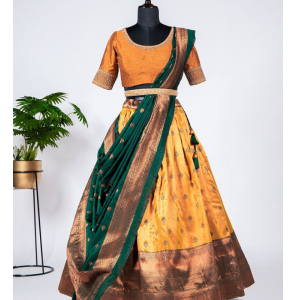 Fancy Pattu Stitch Lehenga Choli