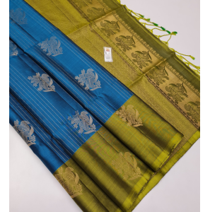 Pure Handloom Soft Silk Sarees With Contrast Blouse