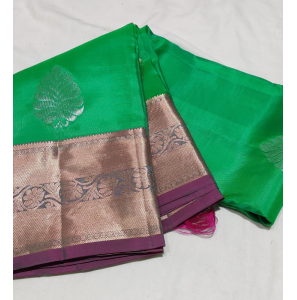 Pure Handloom Soft Silk Saree In Green