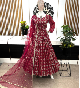 New Designer Party Wear Look Gown With Dupatta