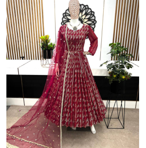 New Designer Party Wear Look Gown With Dupatta