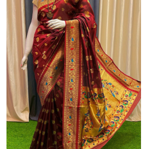 Morni Kanjivaram Paithani Soft Silk Sarees