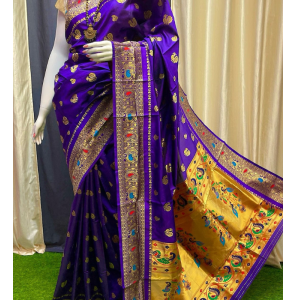 Morni Kanjivaram Paithani Soft Silk Sarees