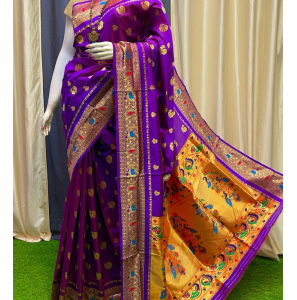 Morni Kanjivaram Paithani Soft Silk Sarees