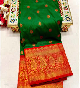 Kuhiri Border Kanjivaram Soft Silk Paithani Sarees