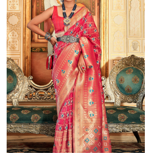 New Design Organza Saree With Weaving Work