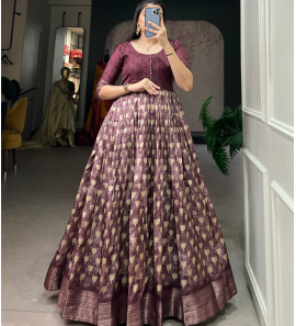 New Designer Dola Silk Printed Gown