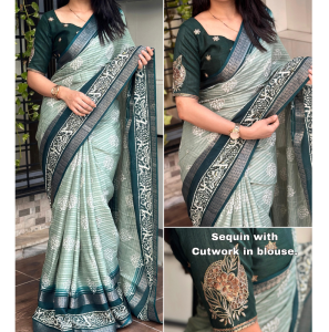 New Maslin Cotton Saree With Viscose Lining Weaving